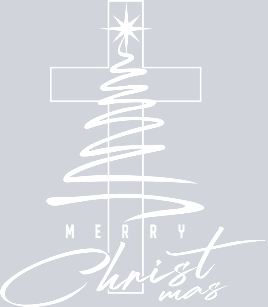 Merry Christmas with Cross white - STK07523