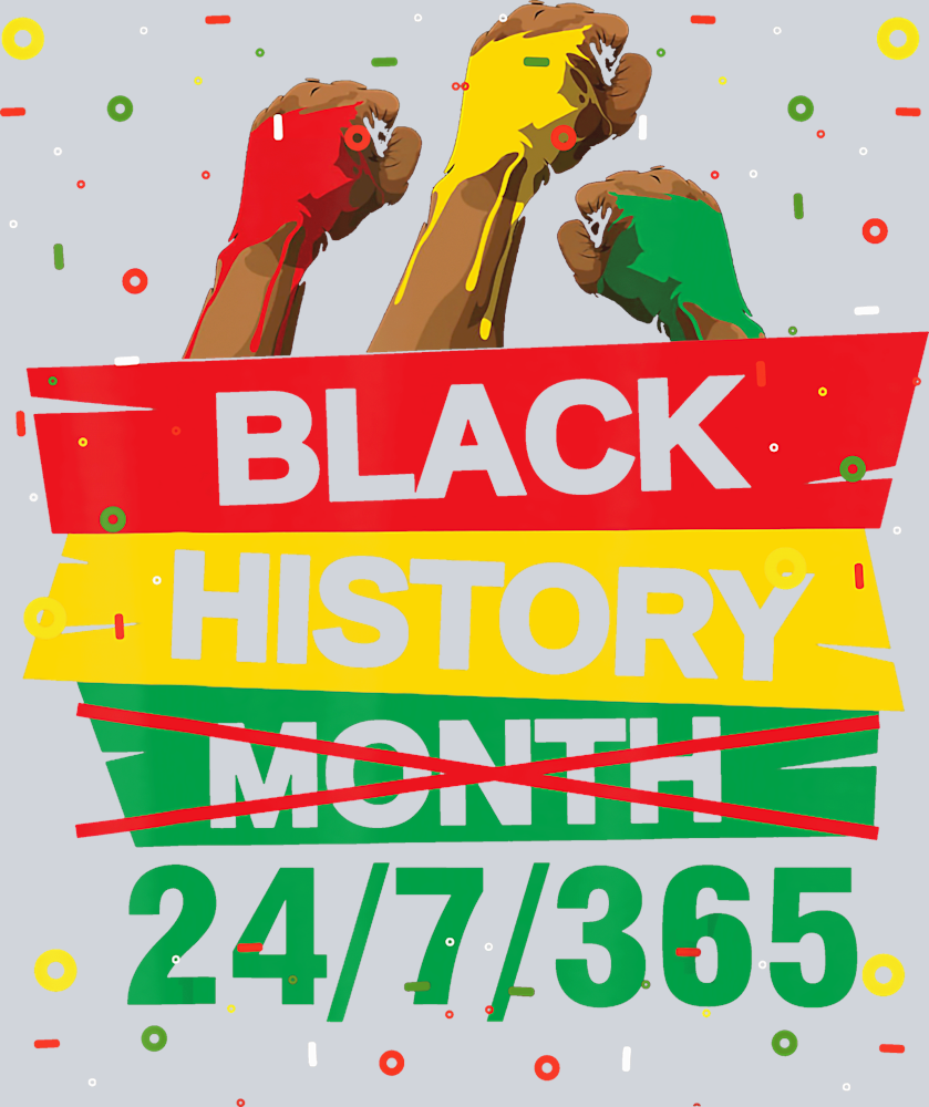Black History Month 24 7 365 Raised Fists - STK00779