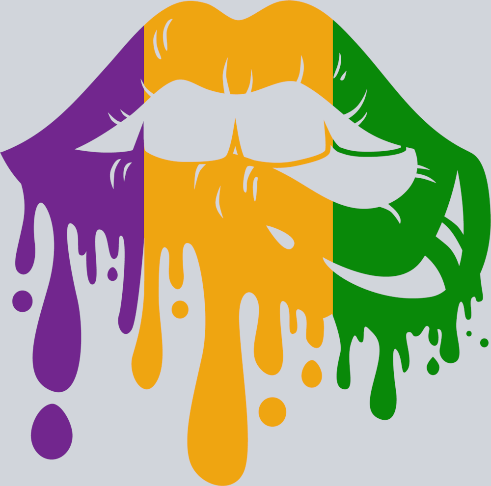 Mardi Gras Bite Lips - STK04022