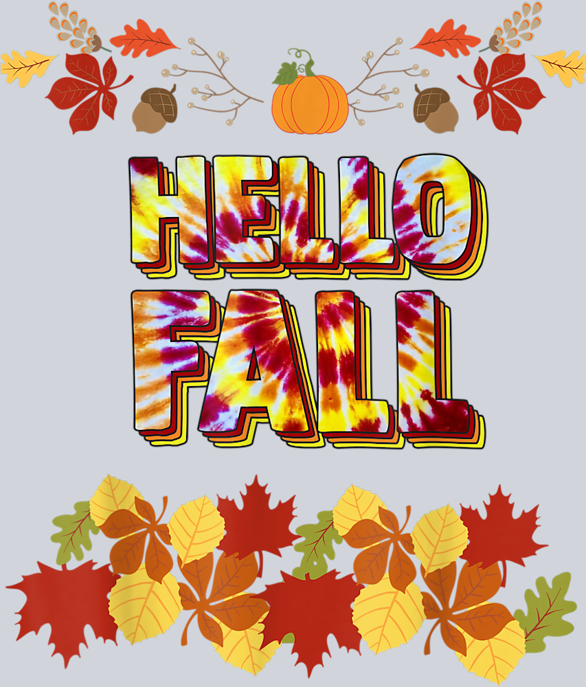 Hello Fall Leaves Tie Dye 1 - STK02686