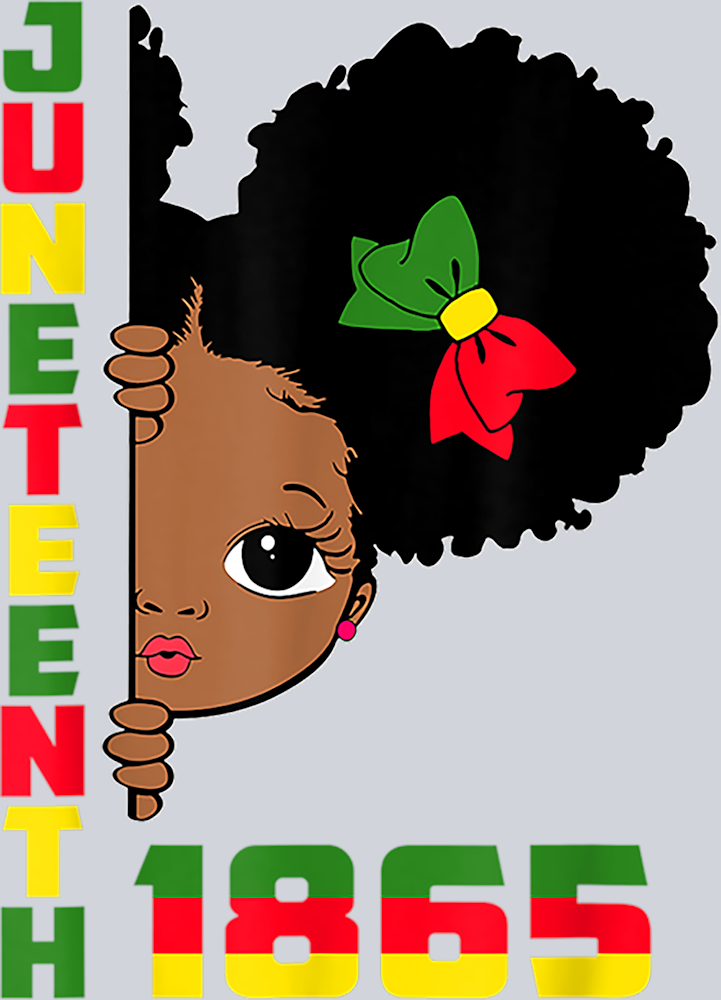 Juneteenth Celebrating 1865 Peeking Little Black Girl - STK03371