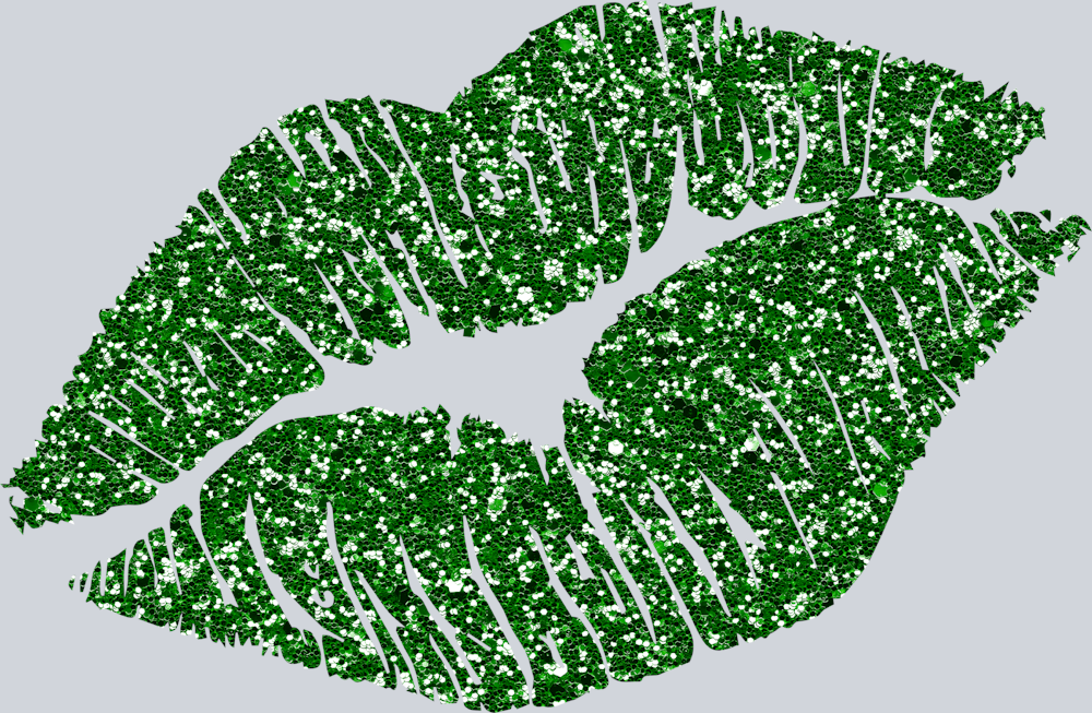 Lucky Green Glittler Lips - STK03843