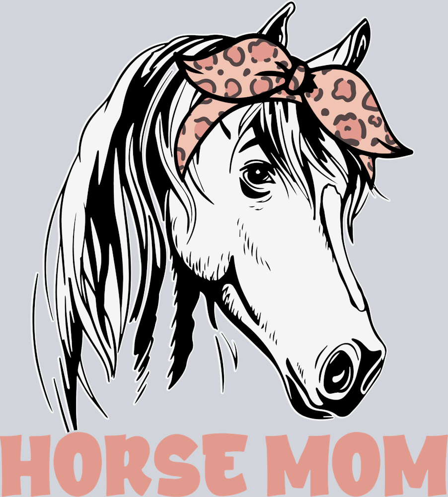 Horse Mom Leopard Horse Lover Horseback - STK02801