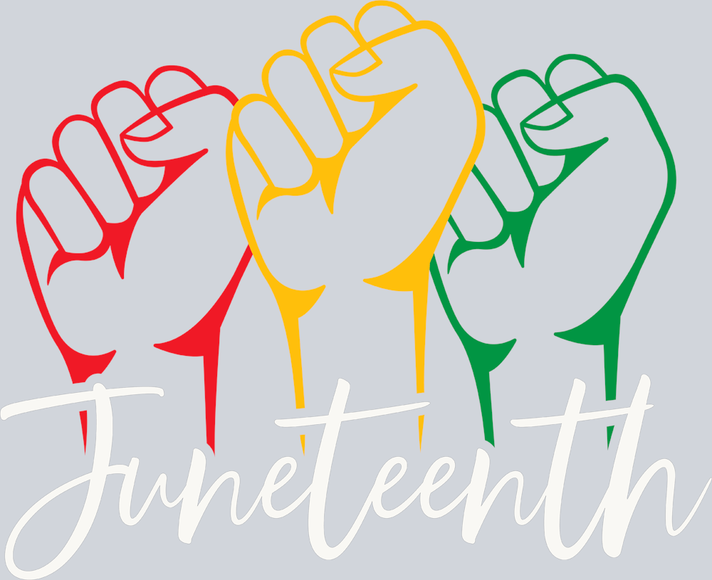Juneteenth 3 Fists - White - STK03334