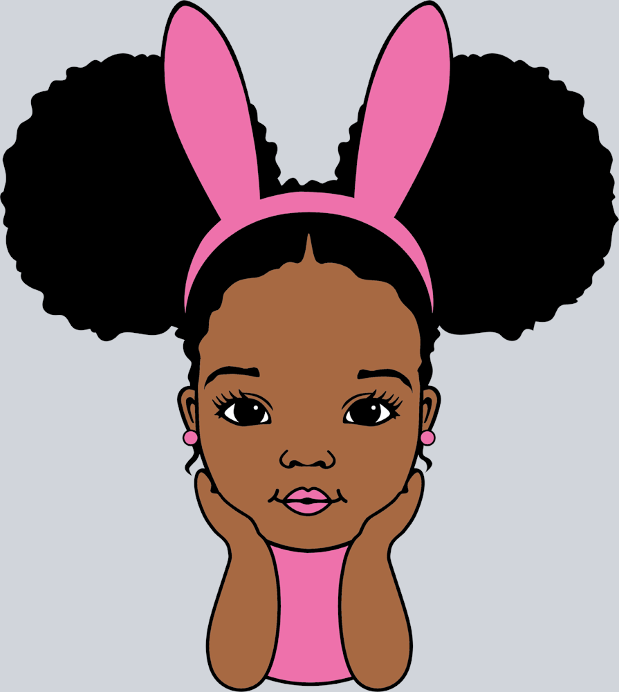 Black Girl Bunny Ears - STK00625