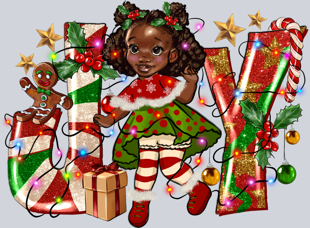 Christmas Joy Black Girl - STK01319