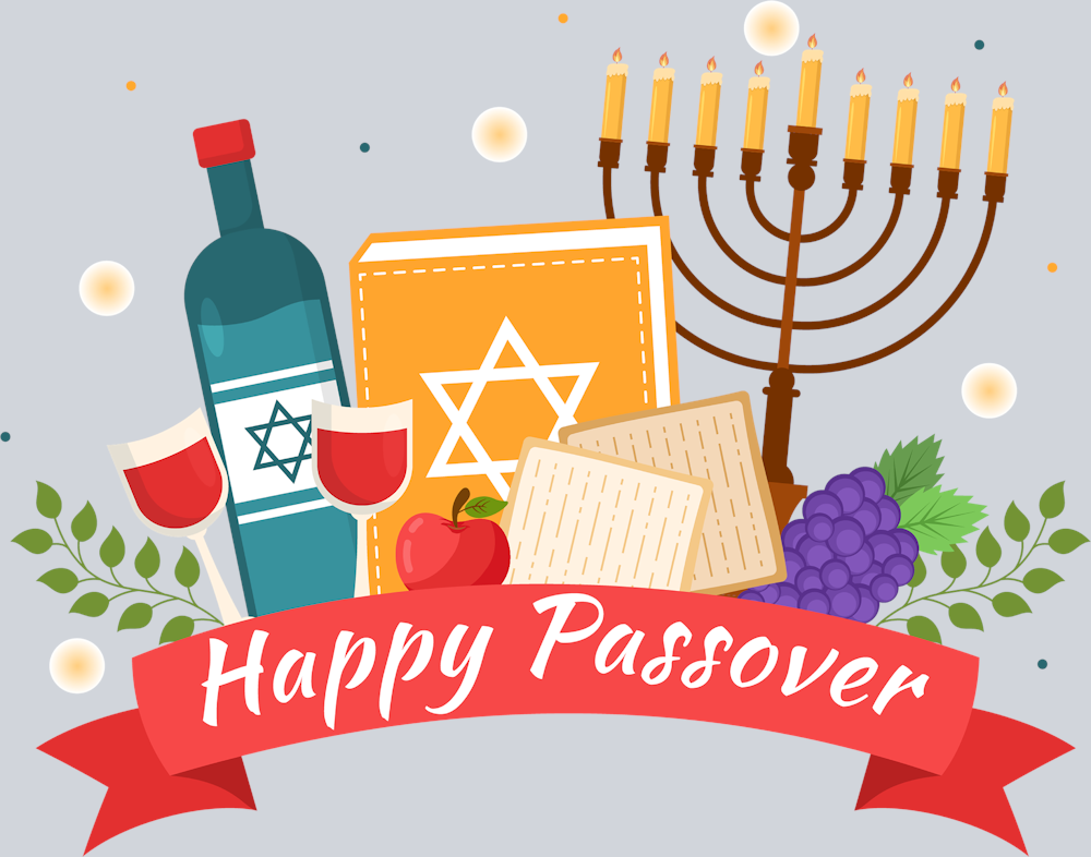 Happy Passover Ribbon And Wine - STK02597