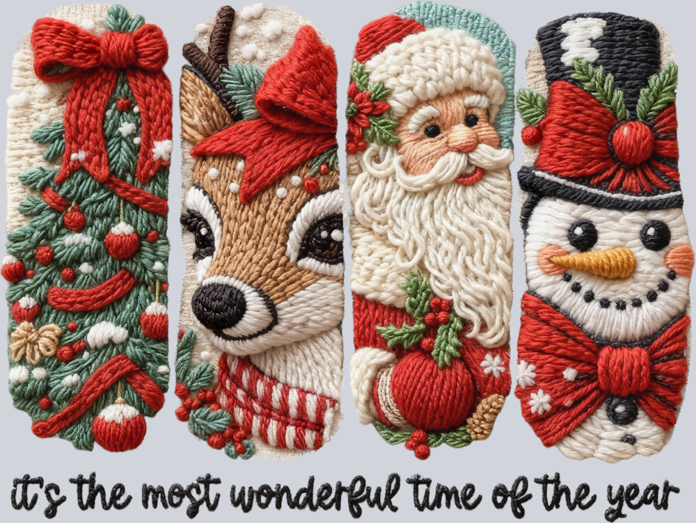 Faux Yarn Its the Most Wonderful Time of the Year Black - STK07499