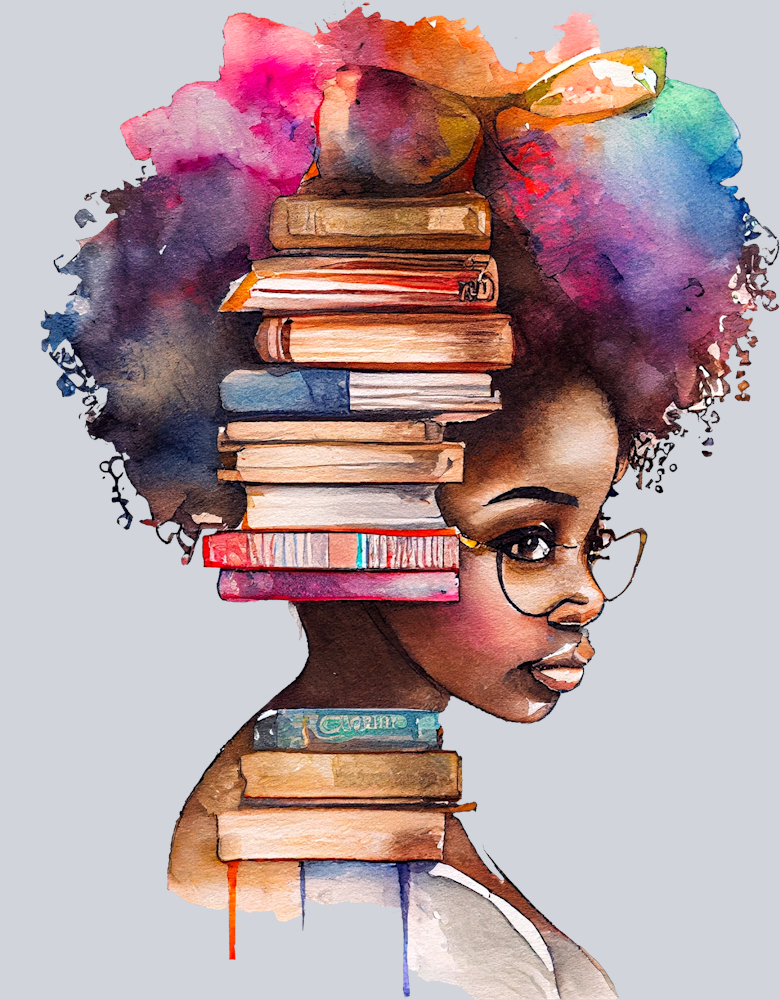 Black Girl And Books 5 - STK00622