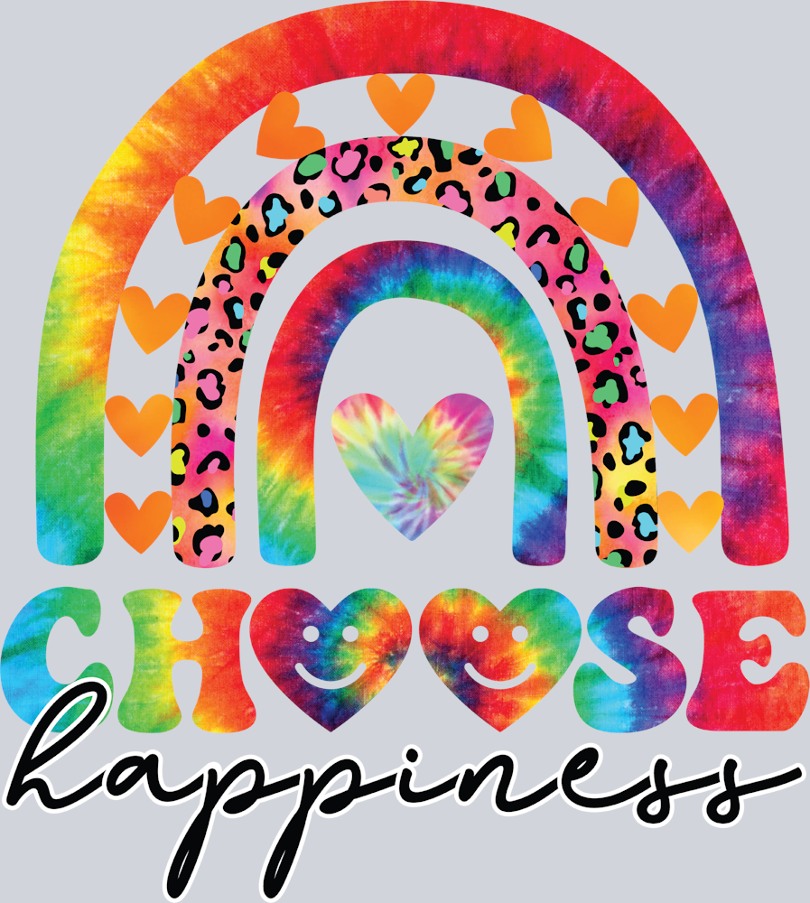 Choose Happiness Rainbow Tie Dye - STK01281