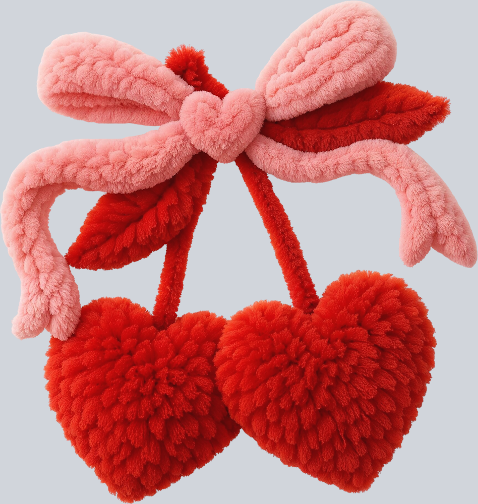 Fluffy Valentine Hearts - STK07622