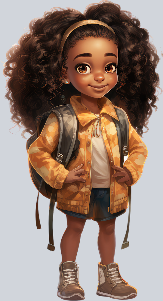 Cute Black Girl Back To School 3 - STK01538