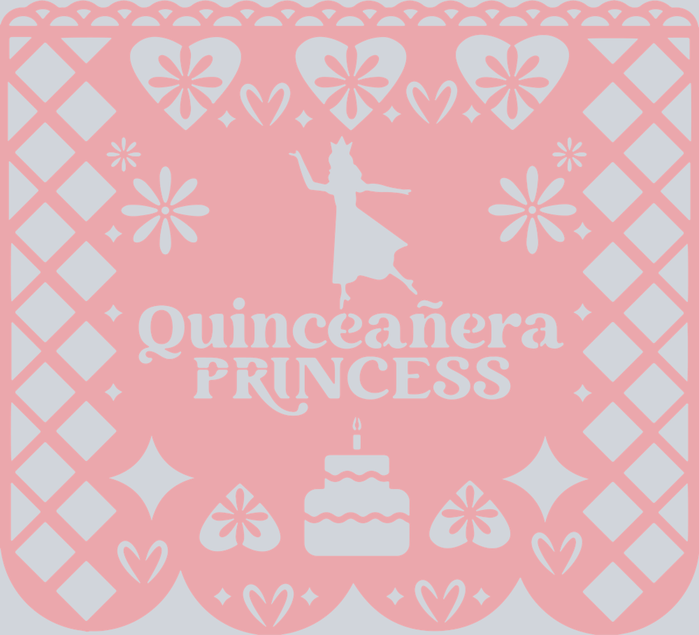 Papel Picado Quinceaera Princess 1 - STK06921