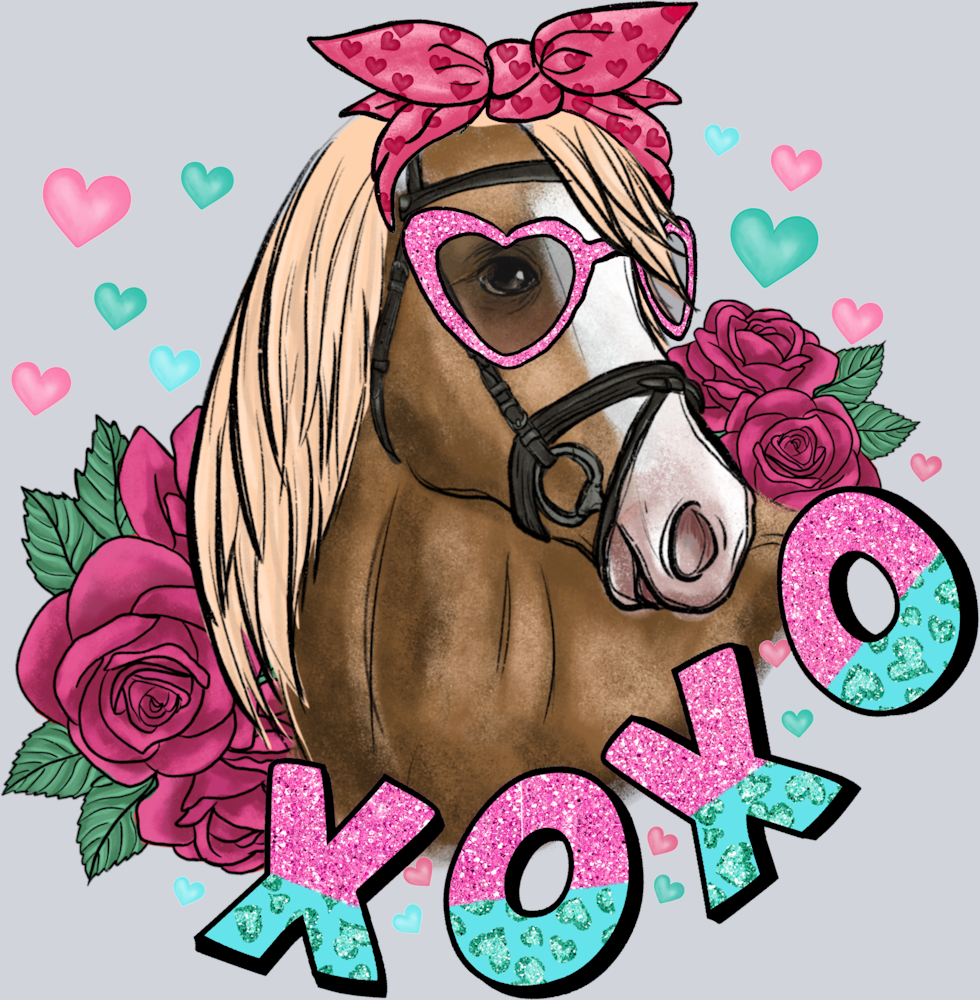Xoxo Horse Roses - STK06544