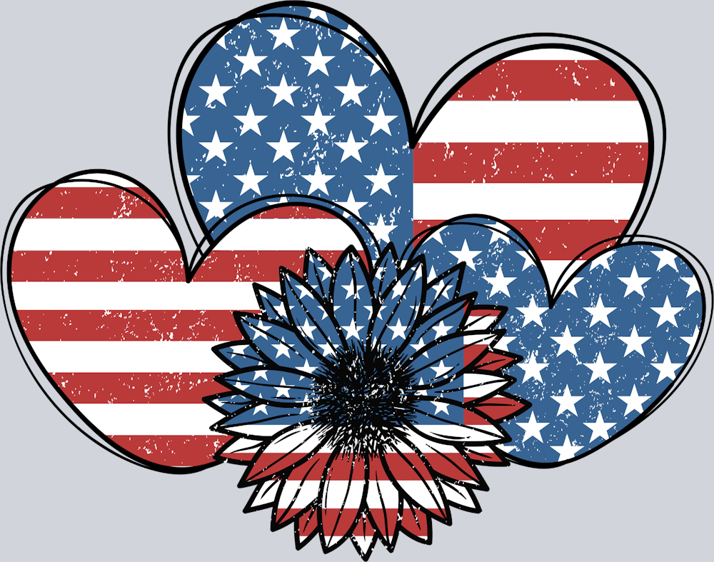 Love Hearts American Flag - STK03735