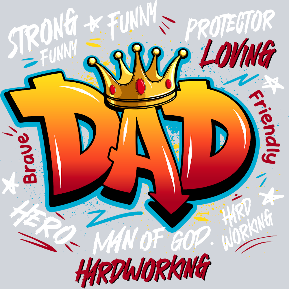 Strong Funny Protector Loving Dad White - STK05844