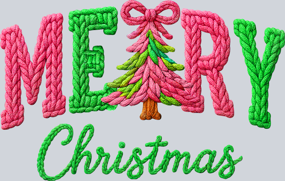 Faux Yarn Merry Christmas - STK07504