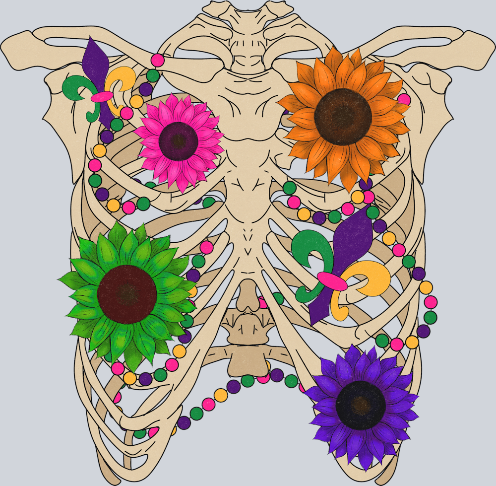 Skeleton Mardi Gras Beads - STK05505