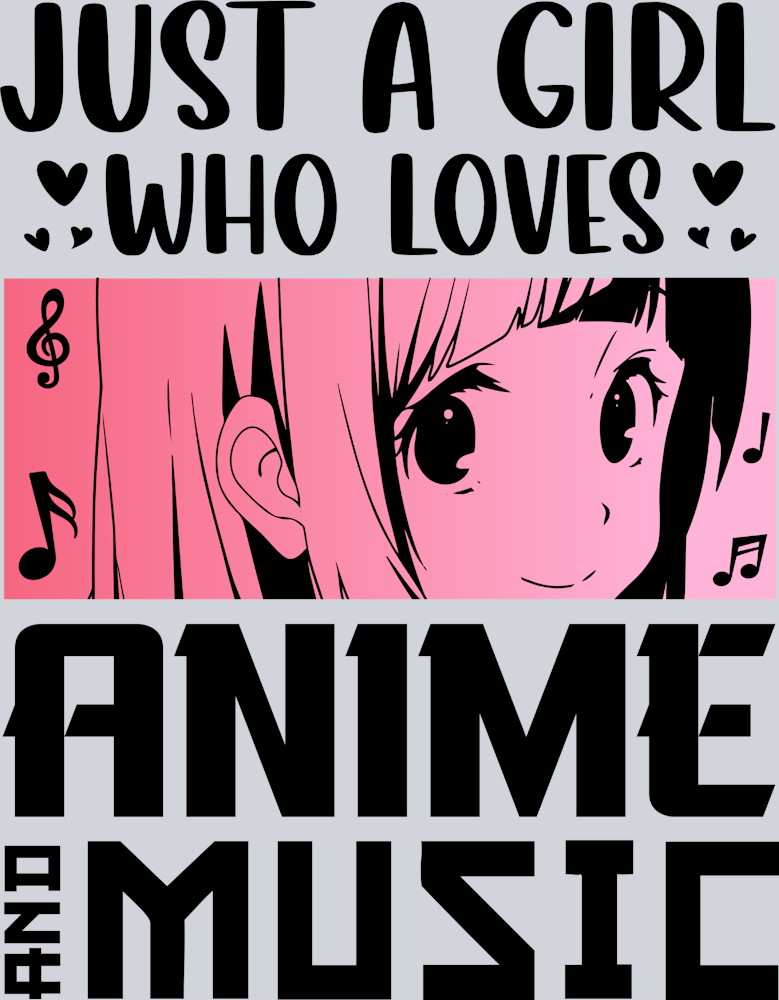 Girl Who Loves Anime Music Black - STK02255