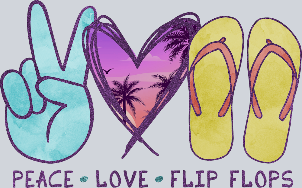 Peace Love Flipflops - STK04747