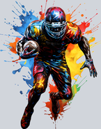 Football Player With Ball Splashes - STK02085