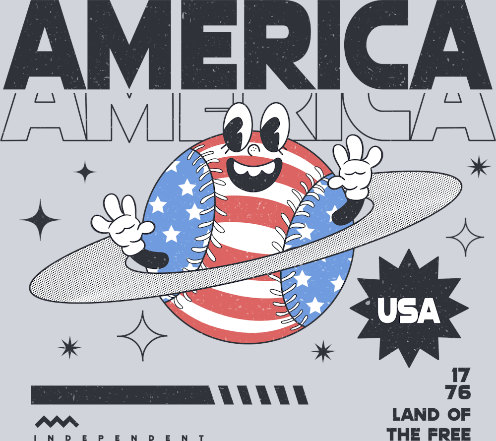 America Baseball 1777 Land Of The Free - STK00139