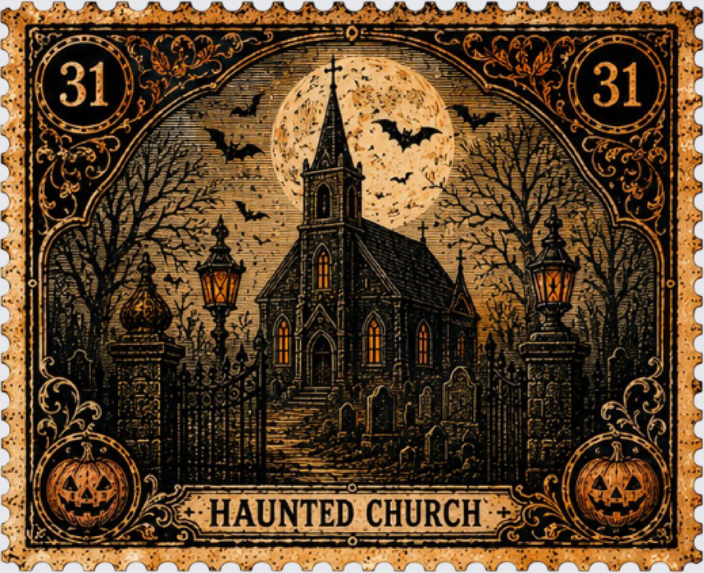 Haunted Church Stamp - STK08090