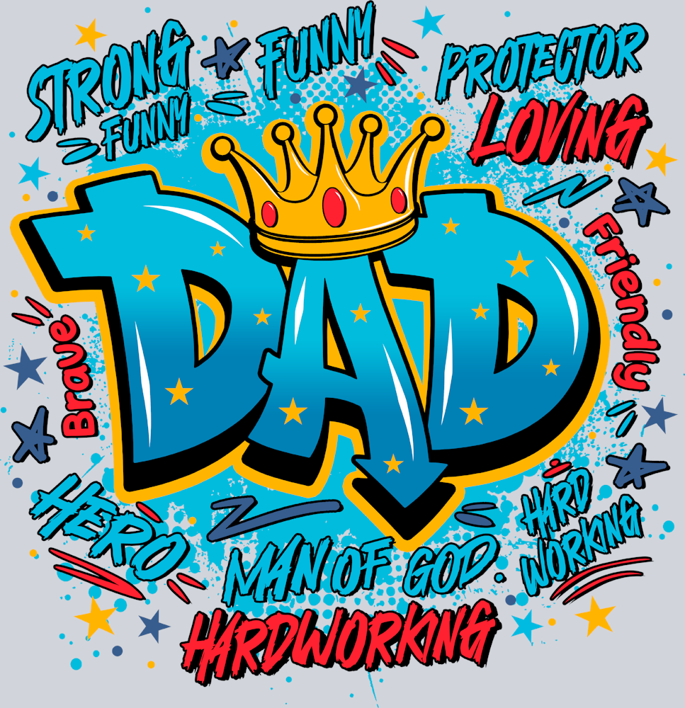 Dad With Stars - Blue - STK01586