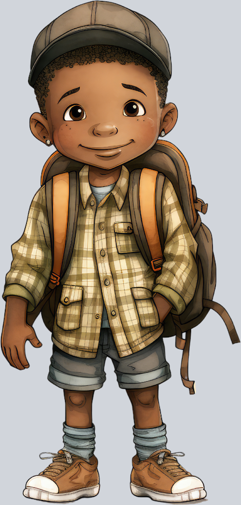 Cute Black Boy Back To School 10 - STK01530