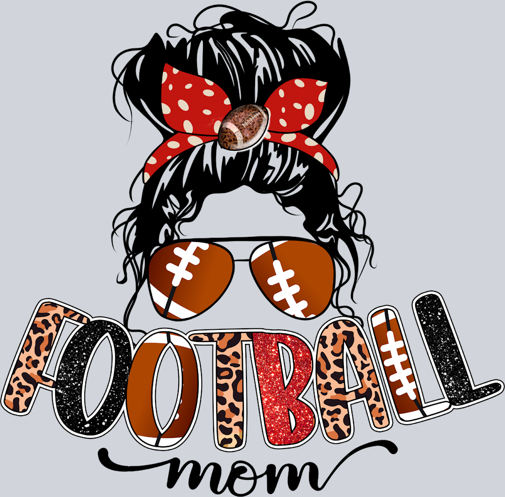 Football Mom Messy Bun 1 - STK02082