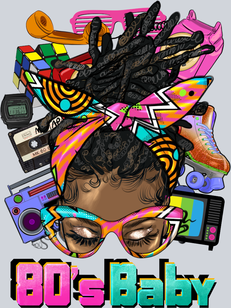 Afro Messy Bun Locs 80s Baby - STK00072