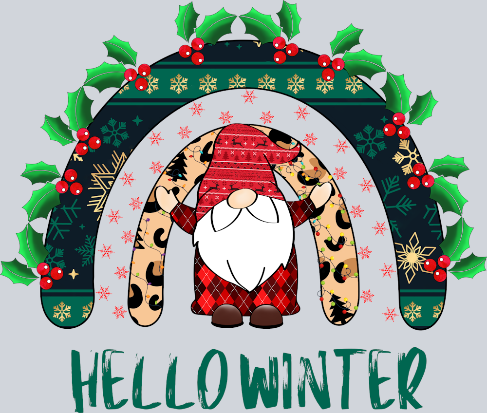 Gnome Hello Winter Rainbow - STK02291