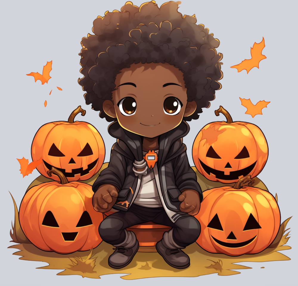 Halloween Black Boy Pumpkins - STK02459