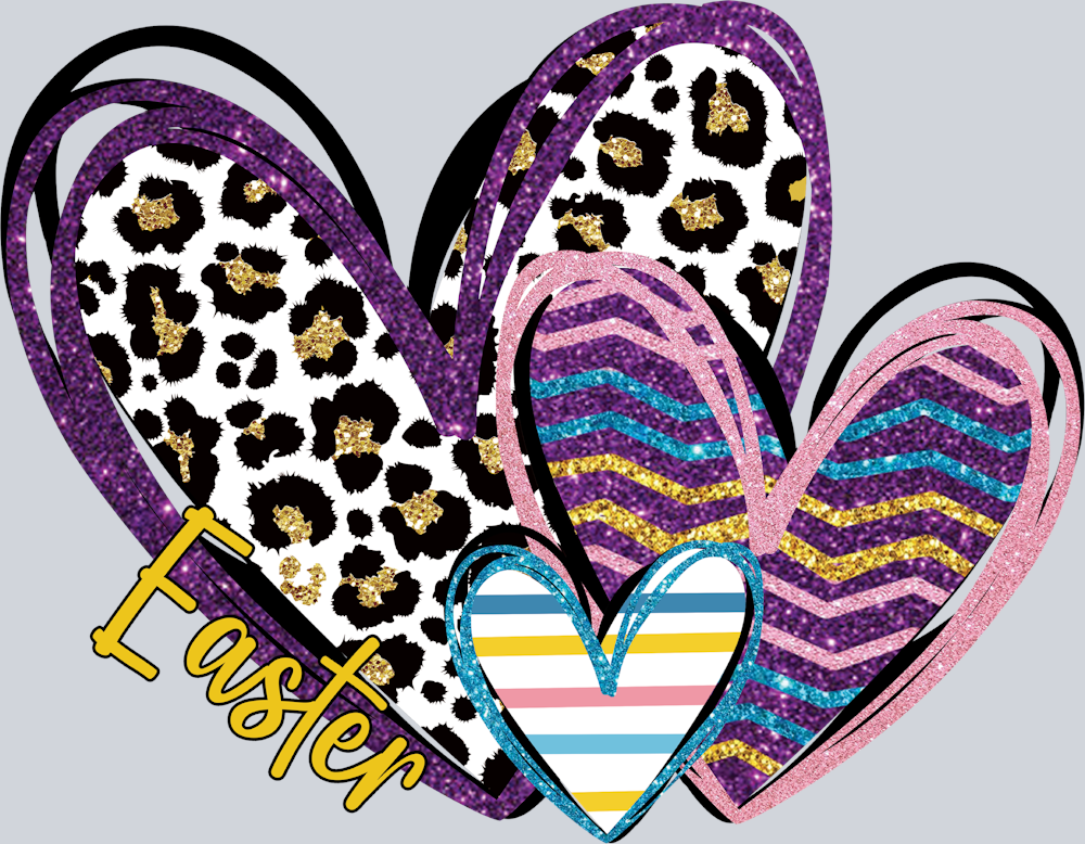 Easter Glitter Hearts - STK06977