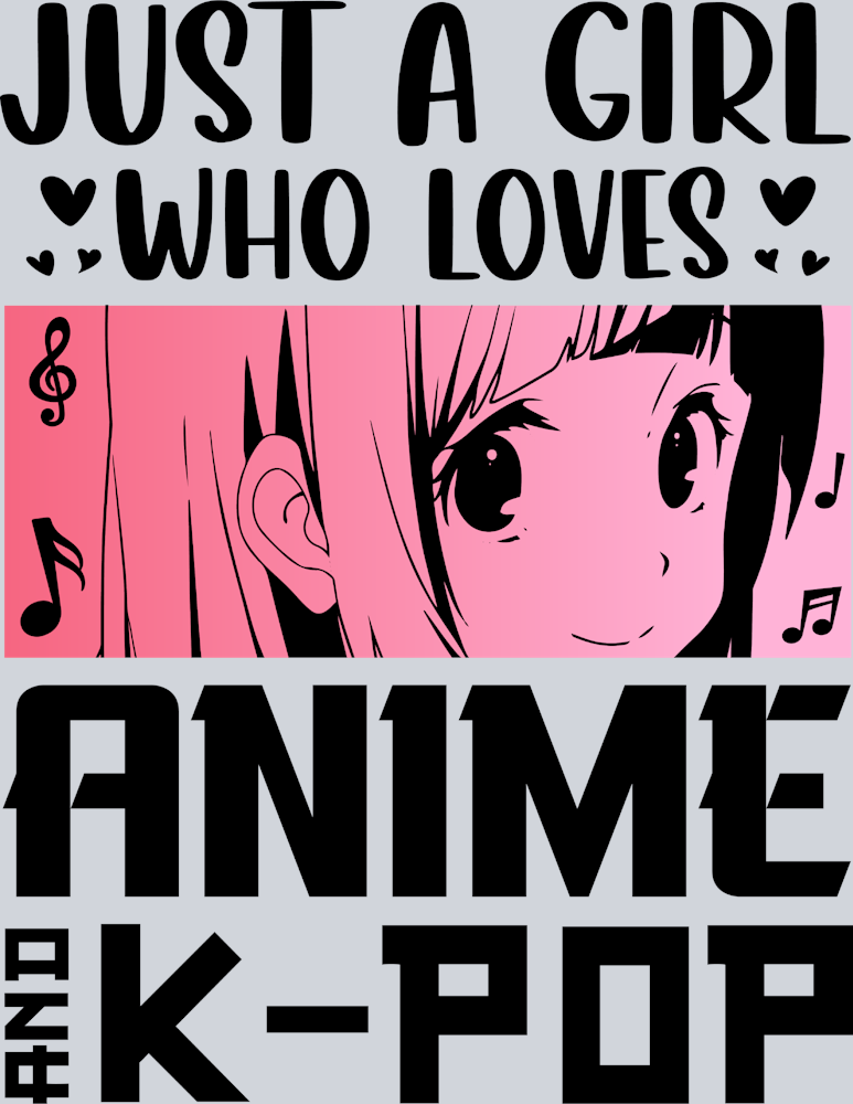 Girl Loves Anime Kpop Black - STK02246