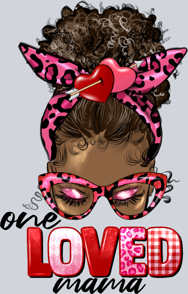 Afro Messy Bun One Loved Mama - STK00074