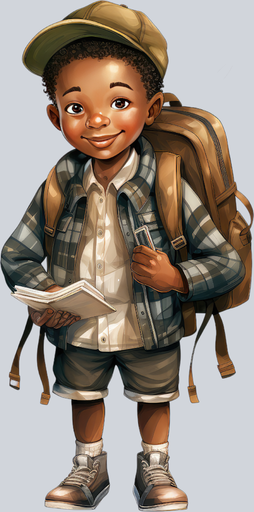 Cute Black Boy Back To School 6 - STK01526