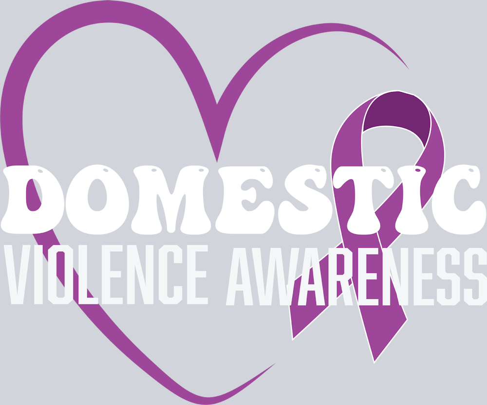 Domestic Violence Awareness Heart and Ribbon - STK07409