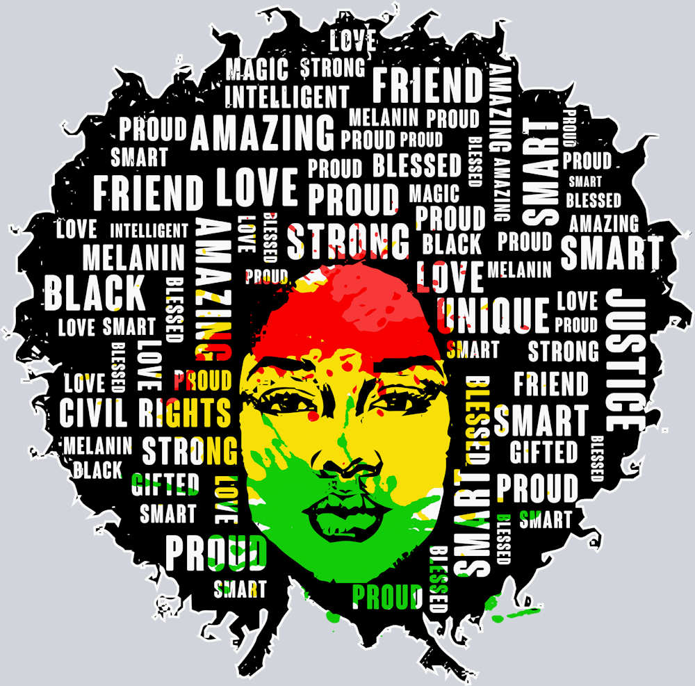 Black Woman Word Cloud - STK00991