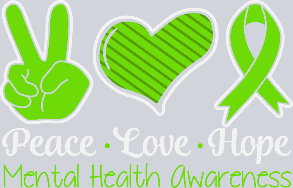 Peace Love Hope Mental Health Awareness Lime - STK04752