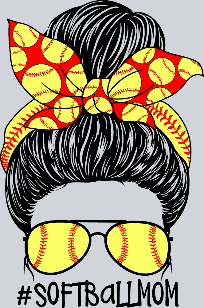 Softball Mom Messy Bun 2 - STK07368