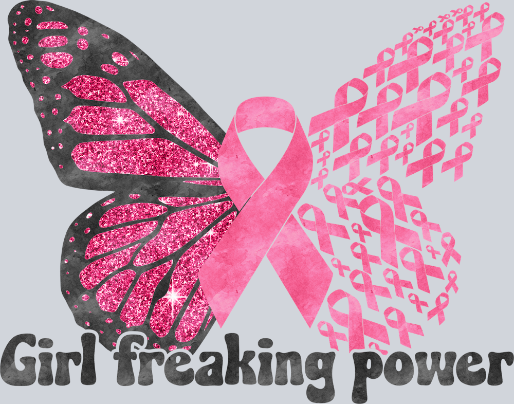 Breast Cancer Awareness Girl Freaking Power Butterfly - STK01137