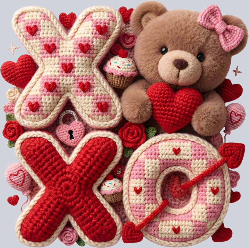 XOXO Teddy Bear Faux Yarn - STK07643