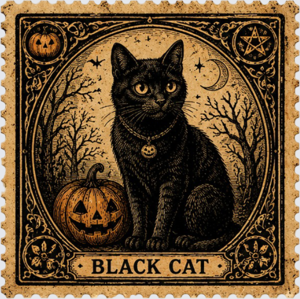 Black Cat Stamp 1 - STK07961