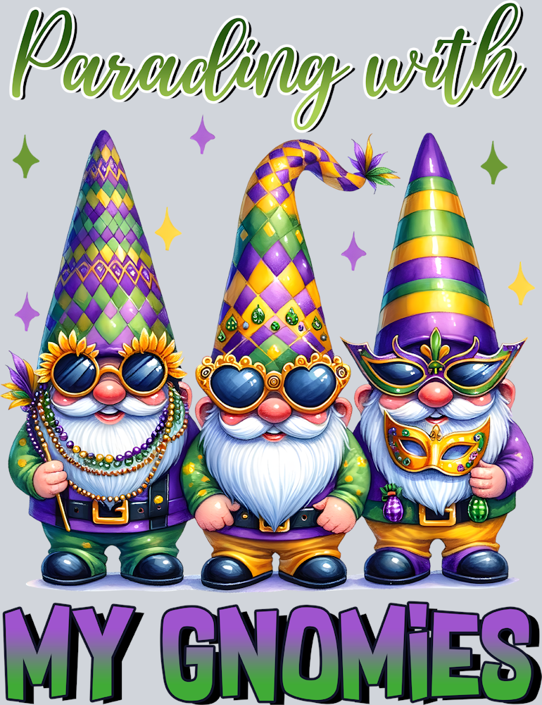 Mardi Gras Parading With My Gnomies - STK04090