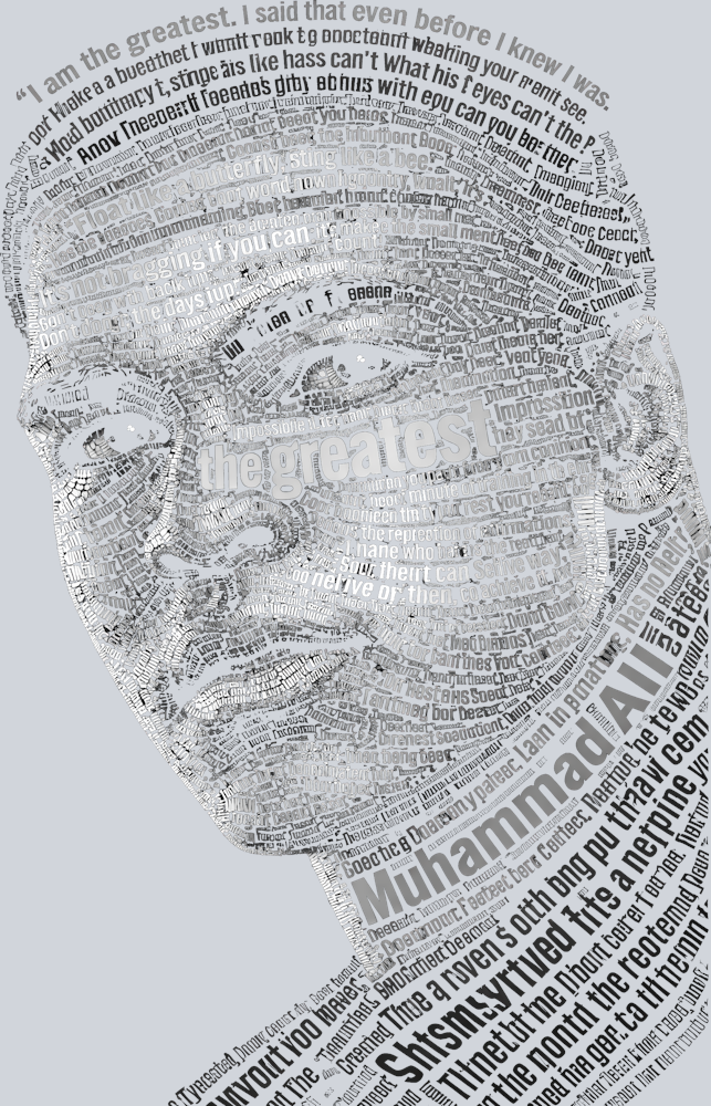 Texture Calligrams Muhammad Ali Calligram (for black shirts only) - Atlanta Vinyl