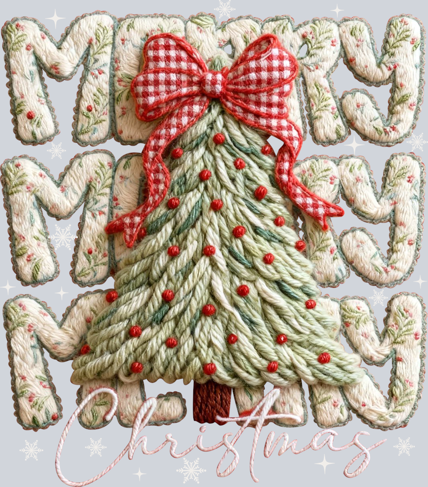 Faux Yarn Merry Christmas 5 - STK07503