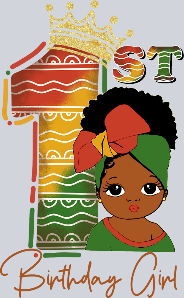 1st Birthday Little Black Girl - STK00004