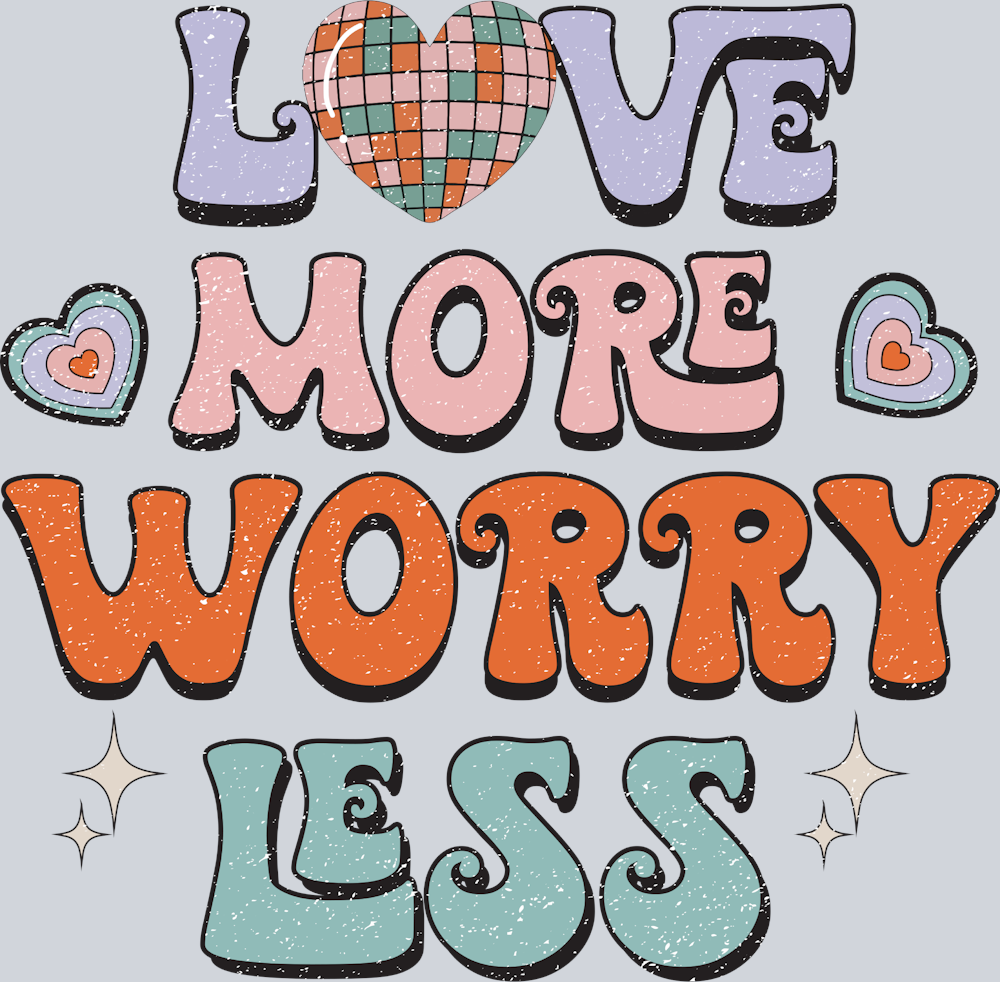 Retro Love More Worry Less Retro - STK05210