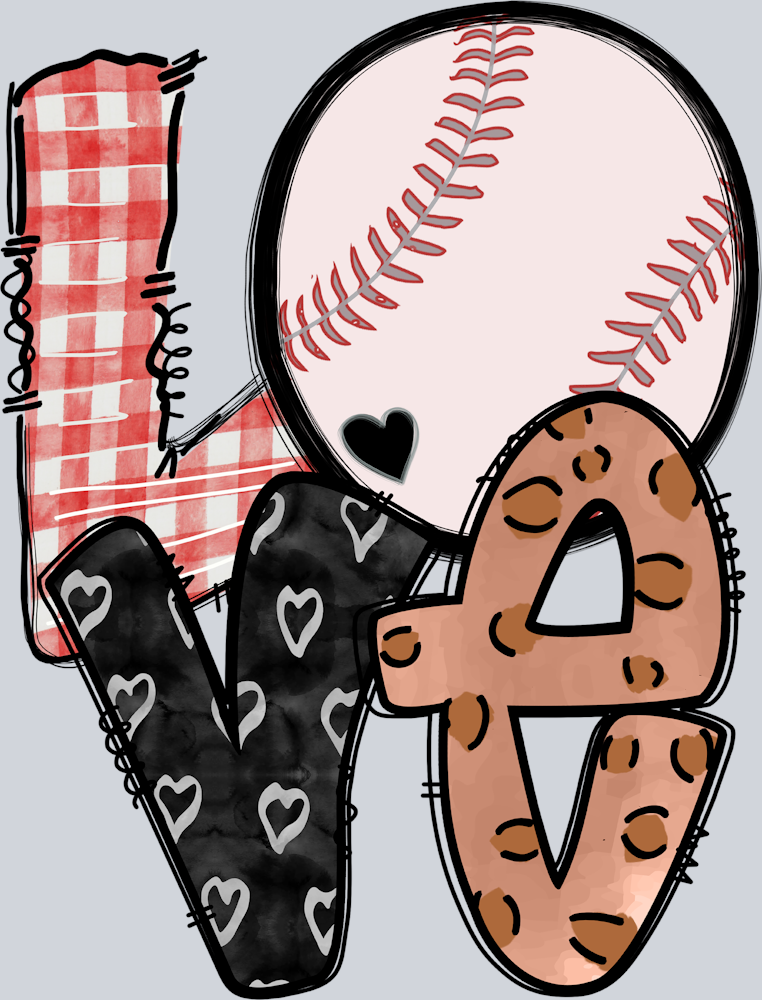 Baseball Love Plaid Leopard - STK00413